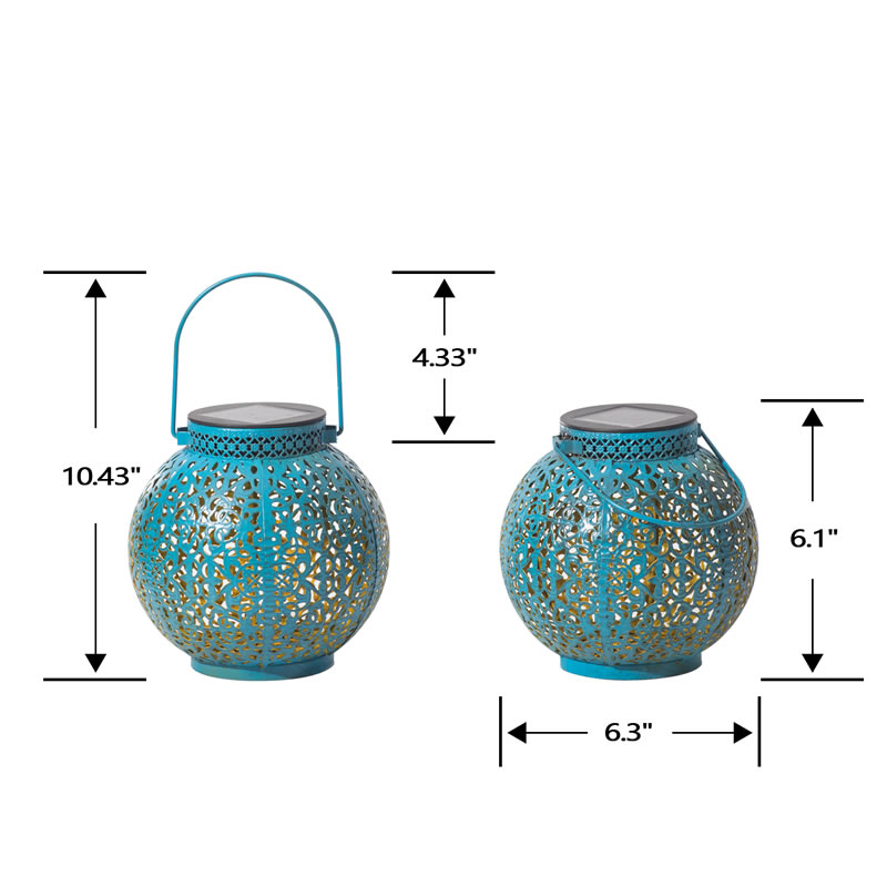 Exquisite Hollow Blue Lantern Night Light Romantic Lights For Courtyard Parties