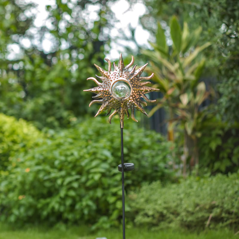 Garden Retro Sun Shape Solar Lights Outdoor Waterproof Decorative Landscape Lights