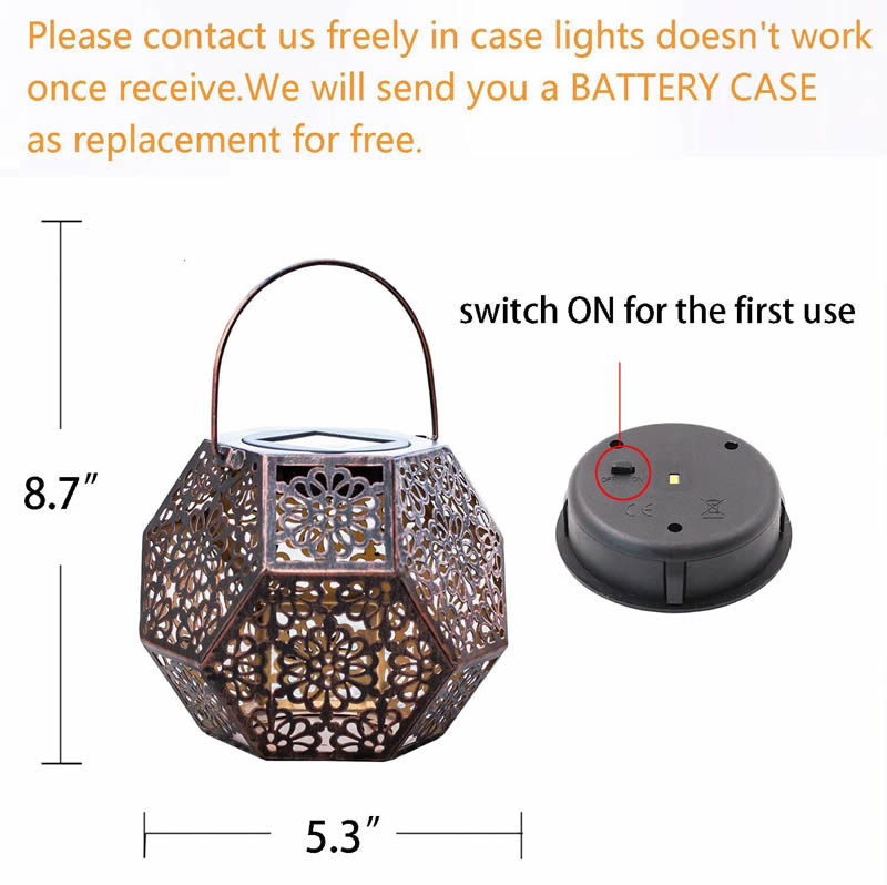 Geometric Lantern Solar Hanging Light Terrace Balcony Atmosphere