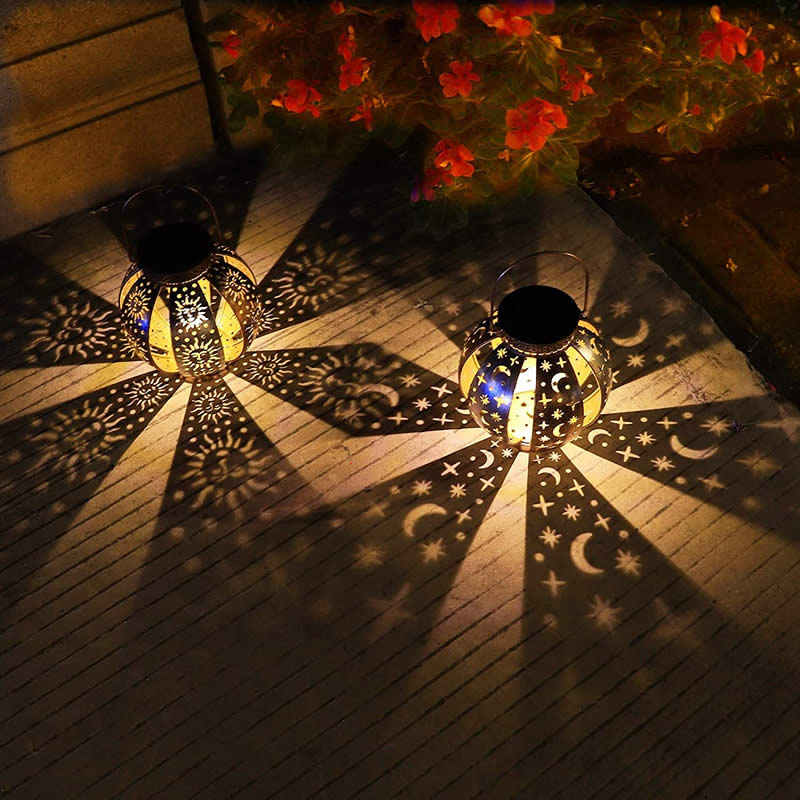 Lanterns Projecting Sun Moon Light Pattern Christmas Party Decoration Lights