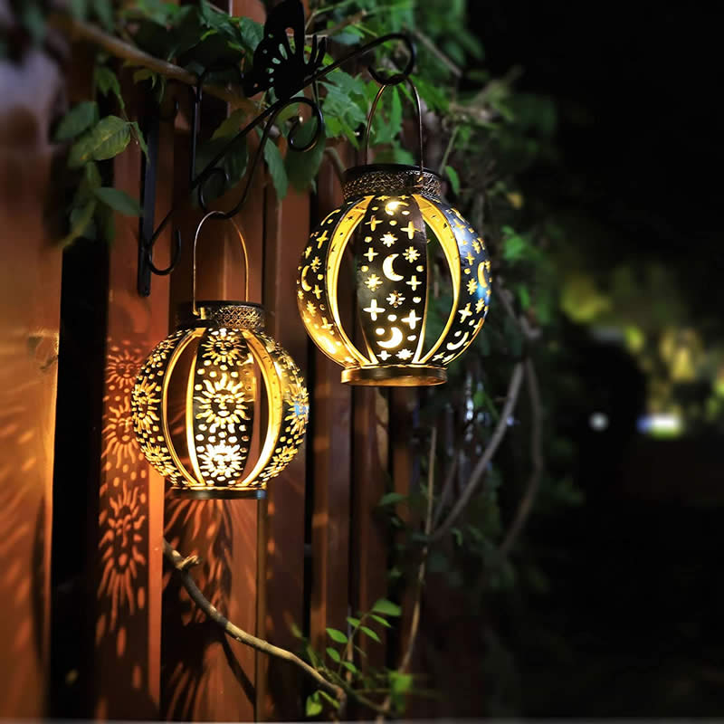 Lanterns Projecting Sun Moon Light Pattern Christmas Party Decoration Lights
