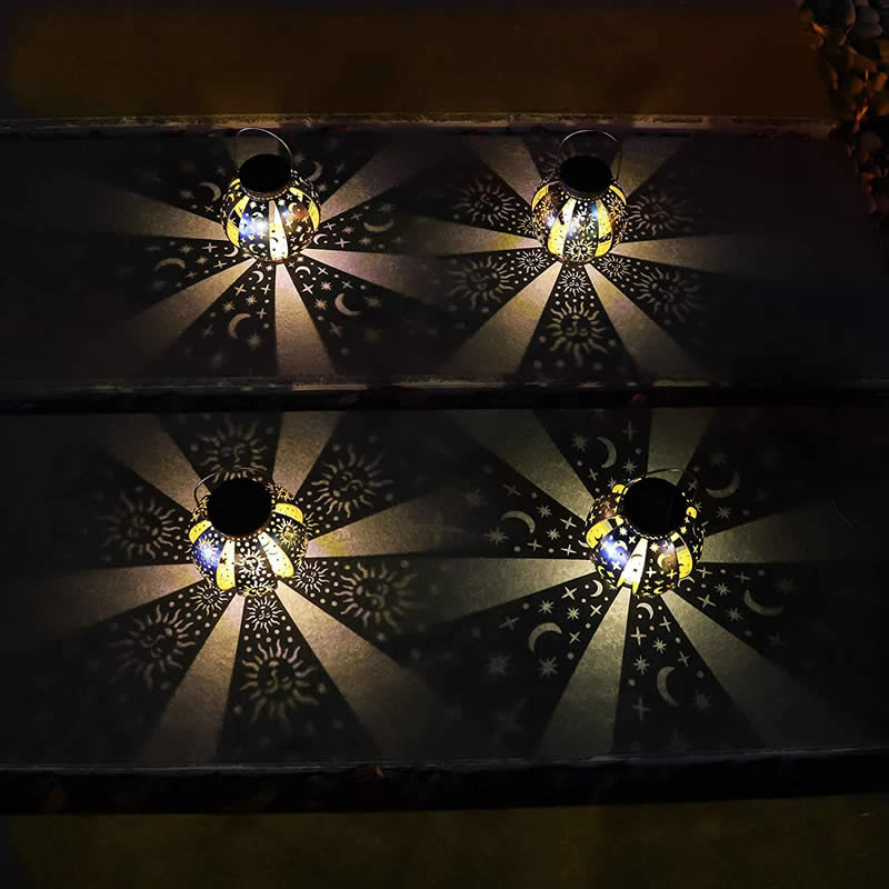 Lanterns Projecting Sun Moon Light Pattern Christmas Party Decoration Lights