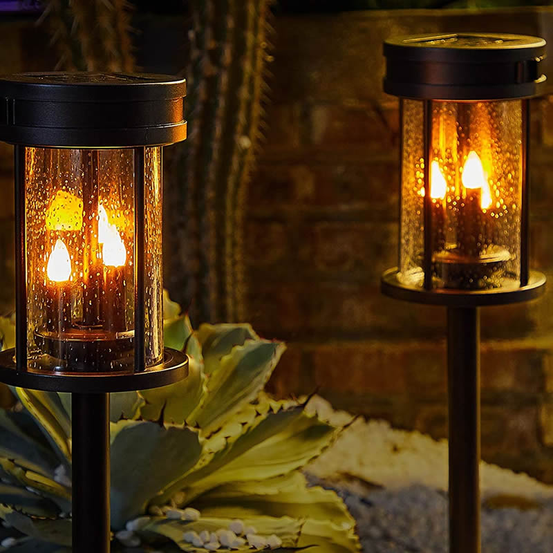 Romantic Christmas Gift Burning Flame Lights For Yard Lawn Pathway Wall Light