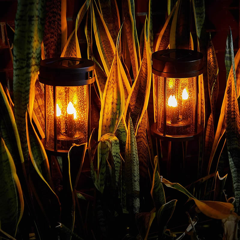 Romantic Christmas Gift Burning Flame Lights For Yard Lawn Pathway Wall Light