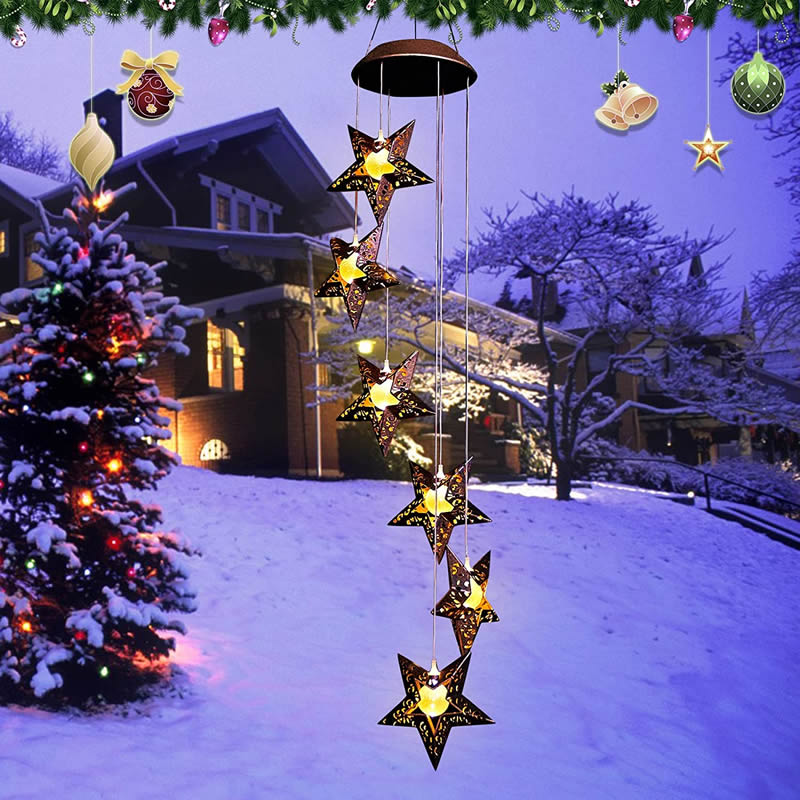 Romantic Star Solar Wind Chime Hanging Lights