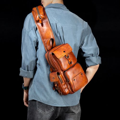 Handmade Retro Shoulder Bag for Men