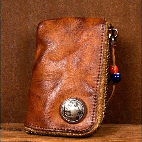 Handmade Vintage Leather Key Case,Coin Purse