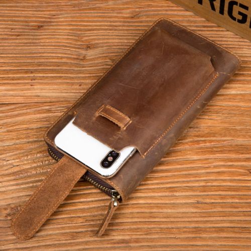Multifunctional Retro Leather Wallet for Holding Phone and Bank Cards