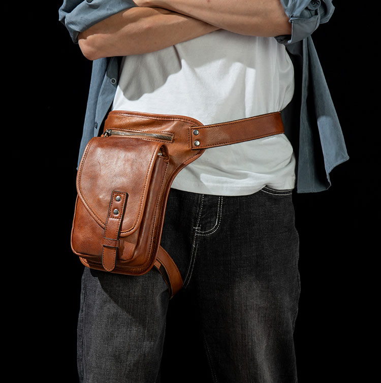 Genuine Leather Bull Head Shape Belt Bag