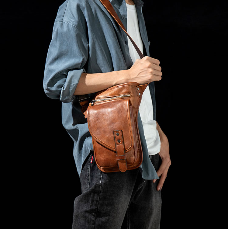 Genuine Leather Bull Head Shape Belt Bag