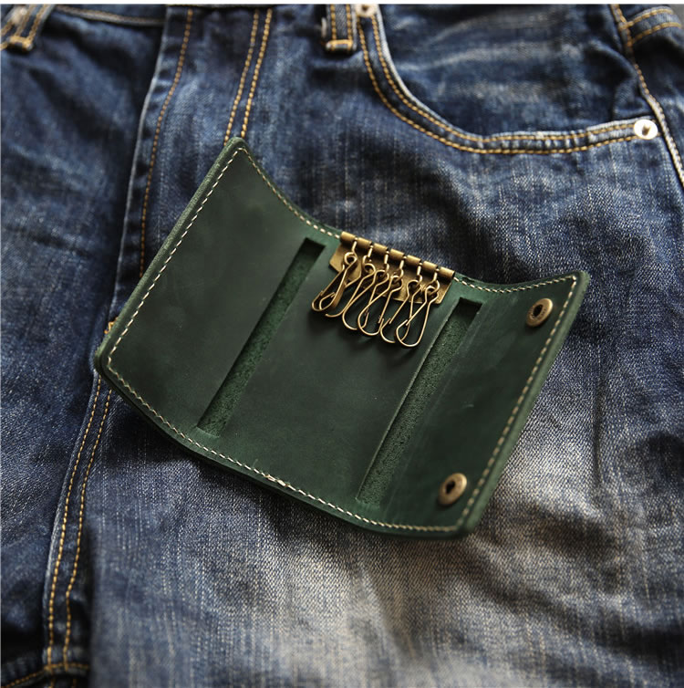 Handcrafted Retro Leather Key Case Wallet