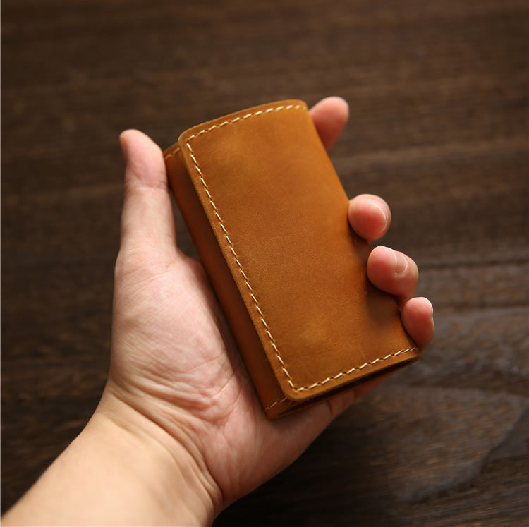 Handcrafted Retro Leather Key Case Wallet