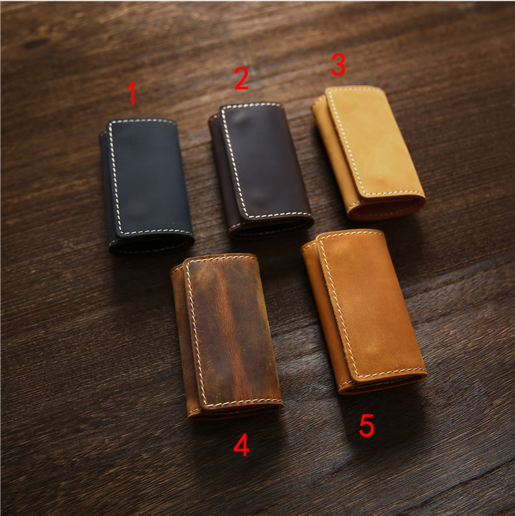 Handcrafted Retro Leather Key Case Wallet