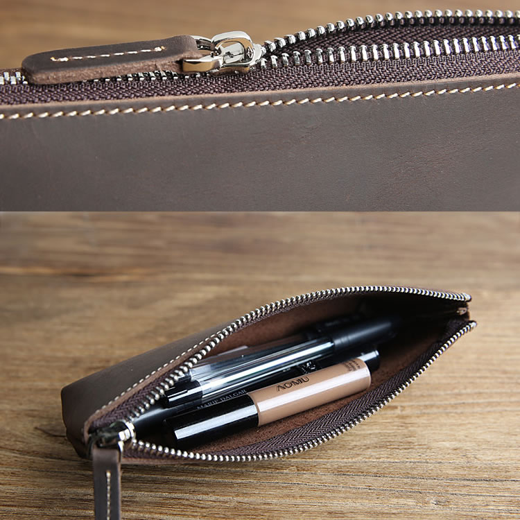 Handmade Crazy Horse Leather Pencil Case