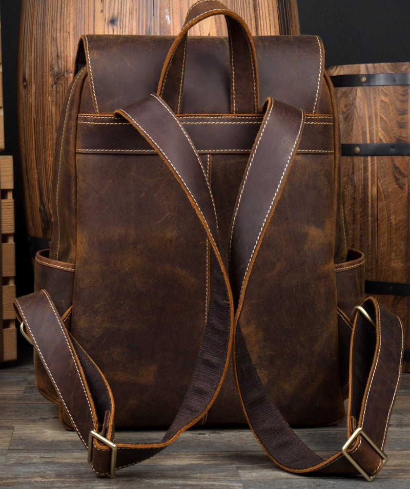 Handmade Retro Cowhide Backpack Laptop