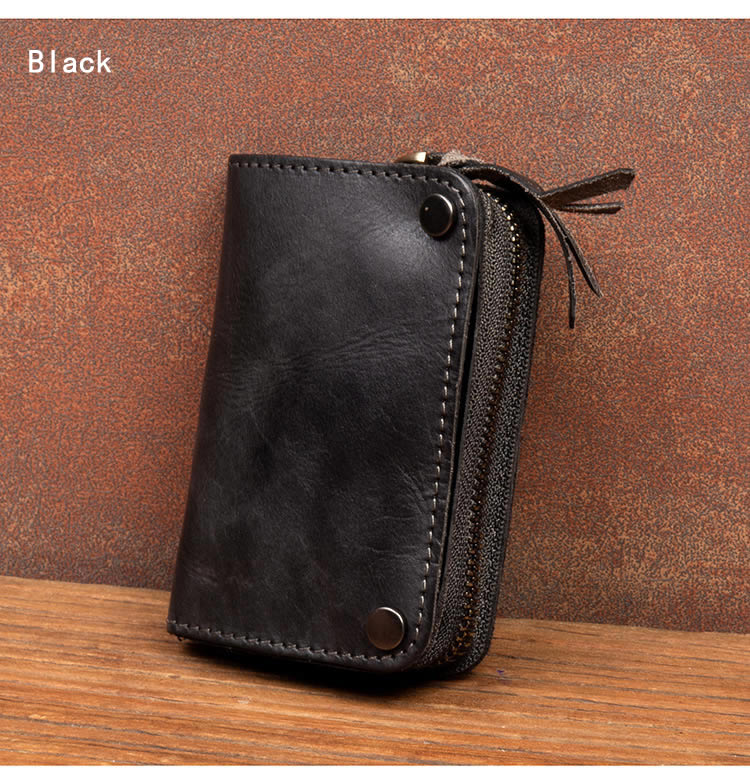 Handmade Retro Cowhide Key Case Small Wallet