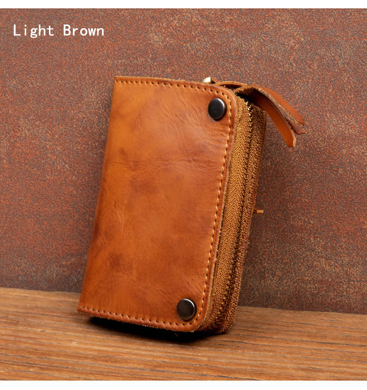 Handmade Retro Cowhide Key Case Small Wallet