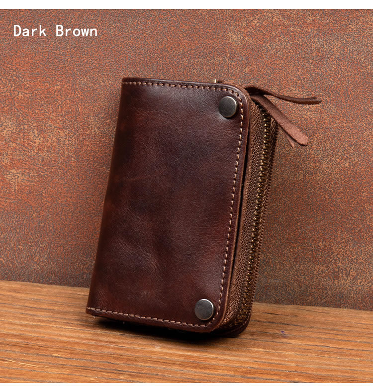 Handmade Retro Cowhide Key Case Small Wallet