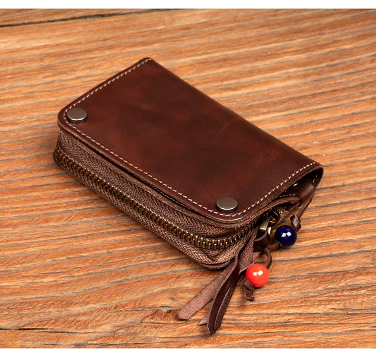 Handmade Retro Cowhide Key Case Small Wallet