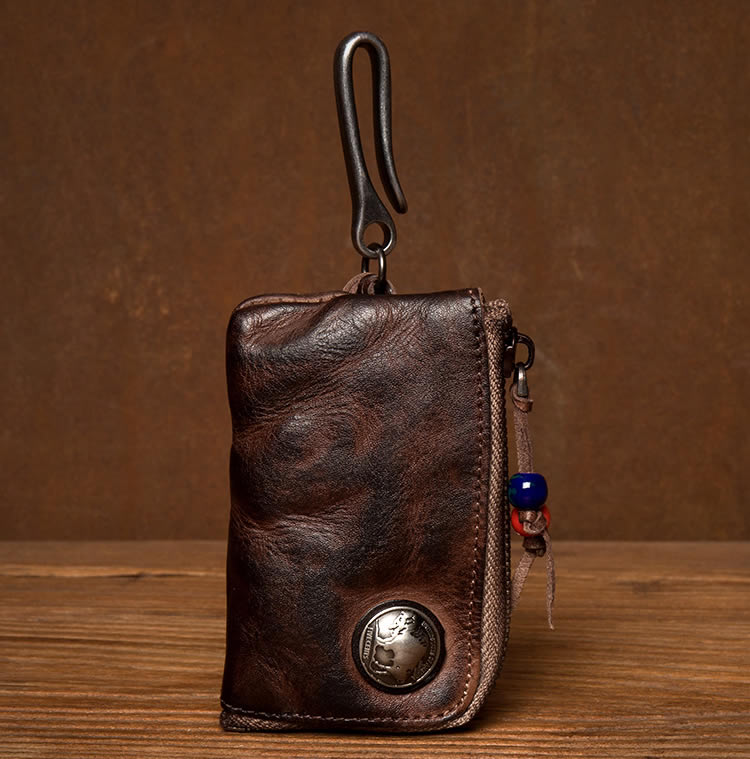 Handmade Vintage Leather Key Case,Coin Purse - Classic