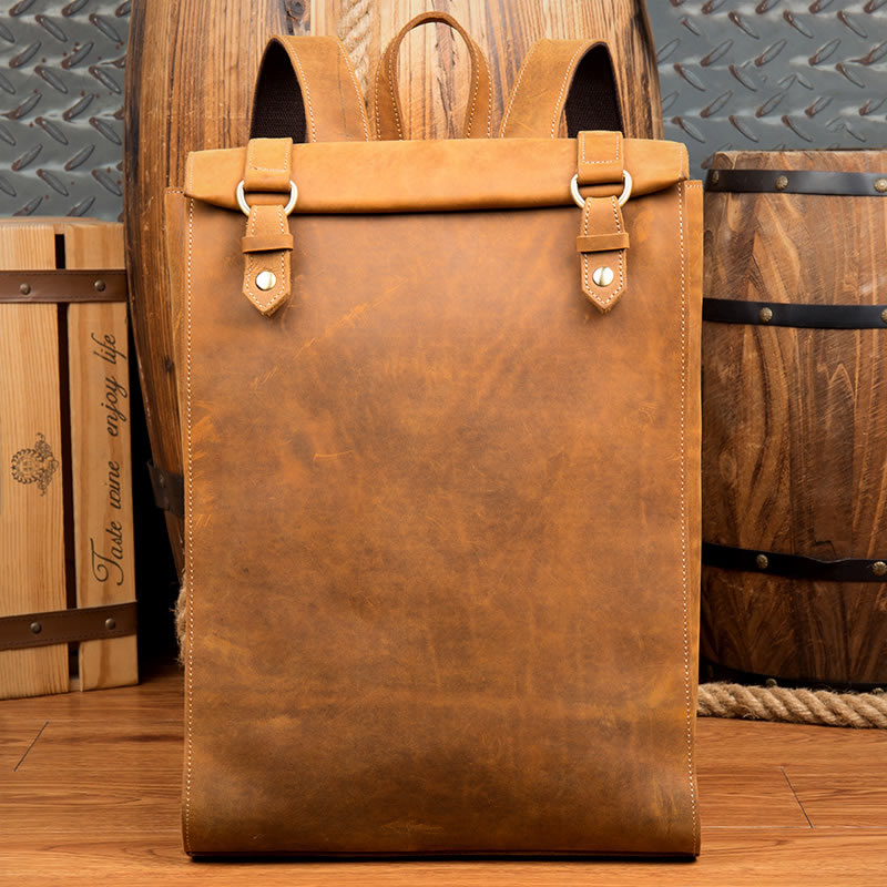 Handmade Vintage Leather Laptop Bag Backpack Timeless Style