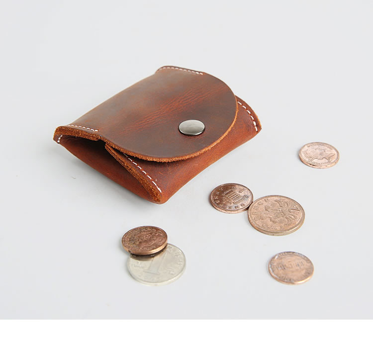 Minimalist Mini Coin Purse In Genuine Leather