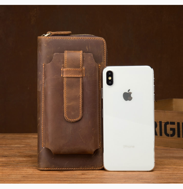 Multifunctional Retro Leather Wallet For Holding Phone And Bank Cards