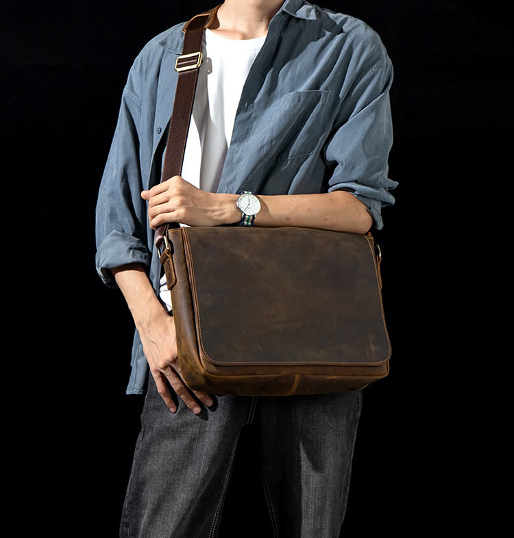 Retro Leather Document Bag Shoulder Bag
