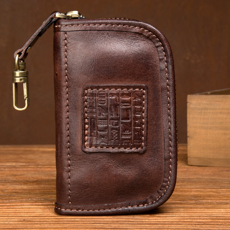 Retro Leather Key Case Card Storage Bag