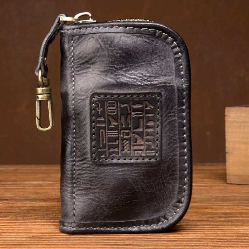Retro Leather Key Case Card Storage Bag