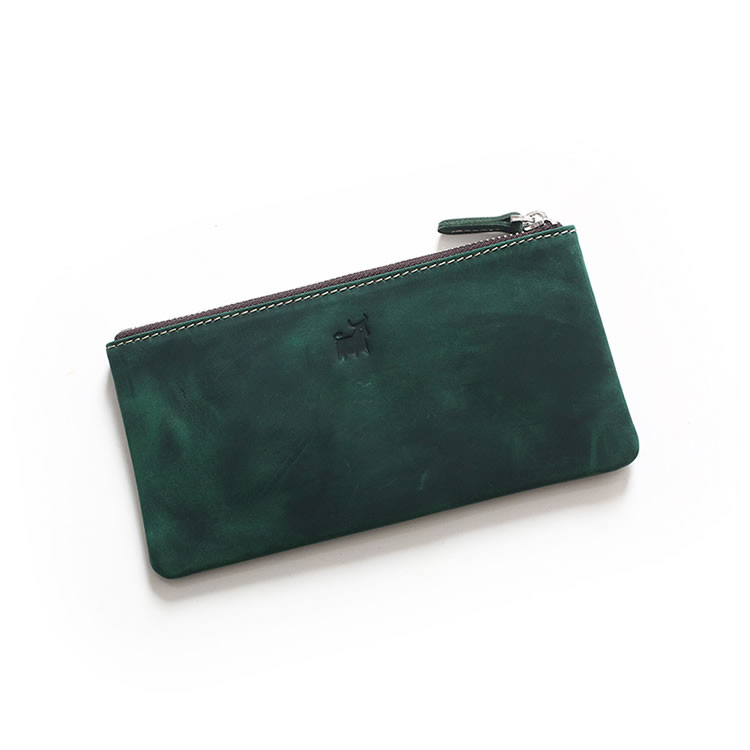Simple Cowhide Wallet With Card And Mobile Phone Storage
