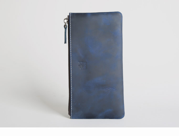 Simple Cowhide Wallet With Card And Mobile Phone Storage