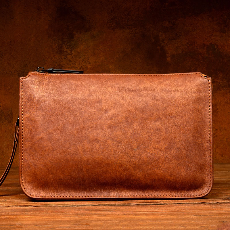 Vintage Cowhide Handheld Business Bag