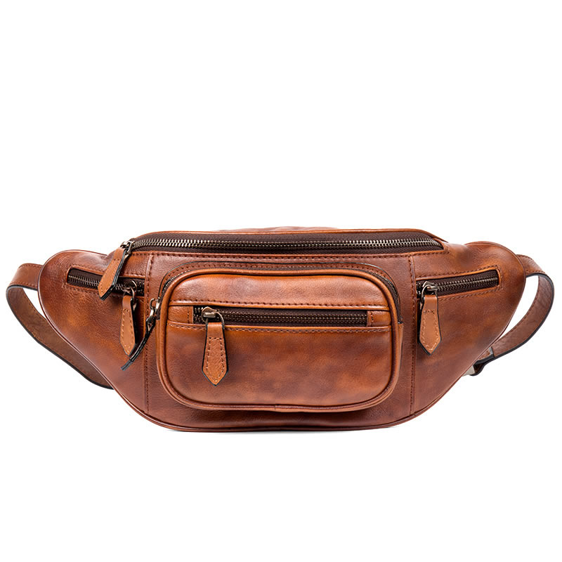 Vintage Leather Outdoor Portable Waist Bag
