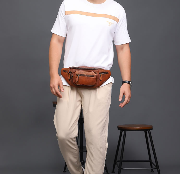 Vintage Leather Outdoor Portable Waist Bag