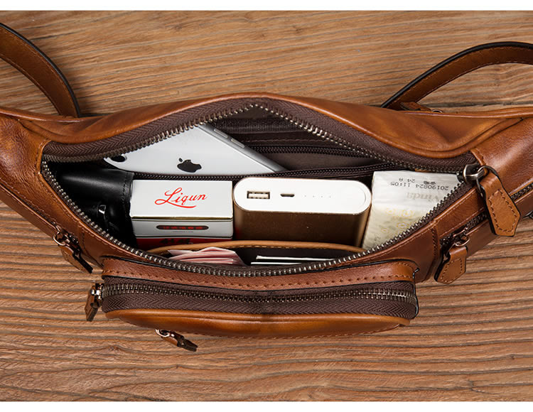 Vintage Leather Outdoor Portable Waist Bag