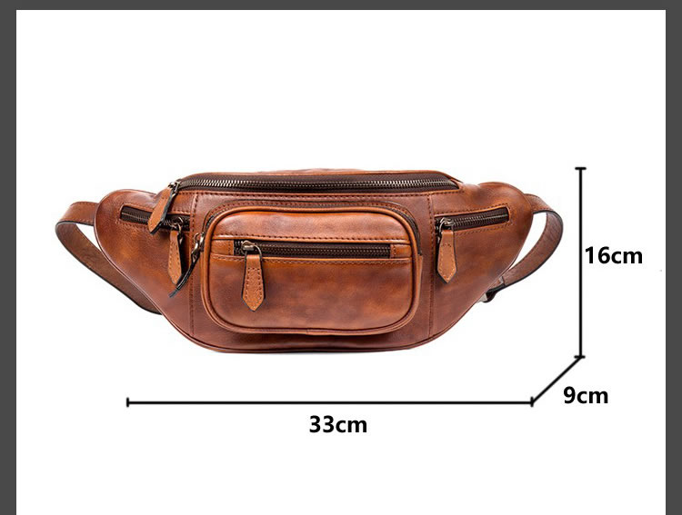 Vintage Leather Outdoor Portable Waist Bag