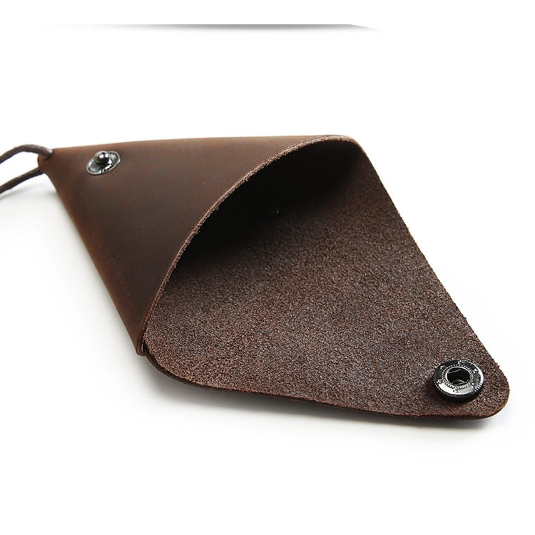Vintage Leather Triangle Coin Holder