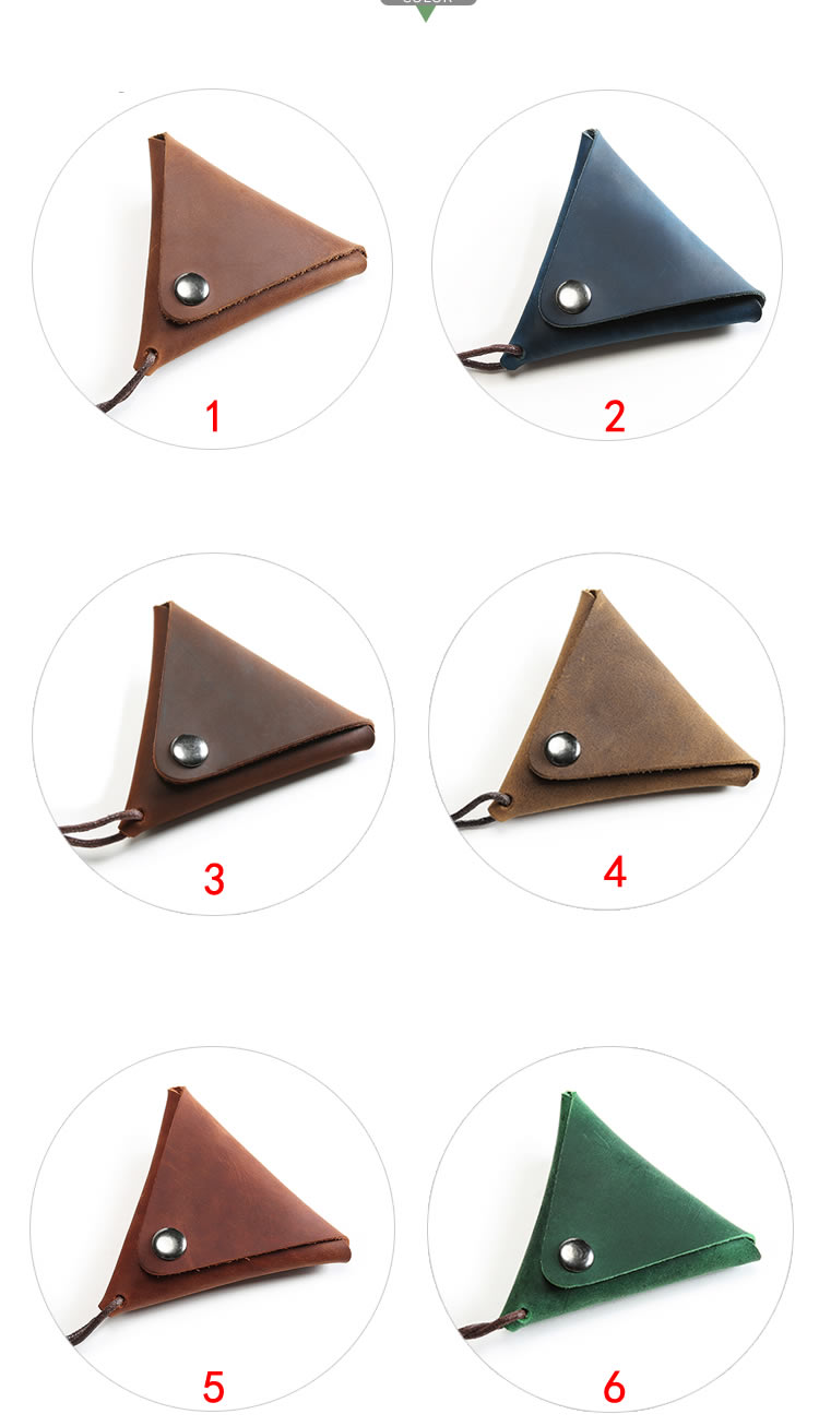 Vintage Leather Triangle Coin Holder