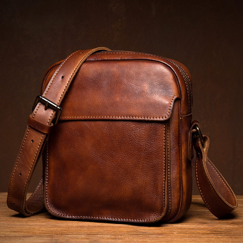 Vintage Manual Genuine Leather Shoulder Bags